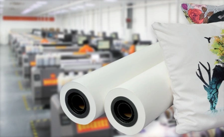 Sublimation Paper Rolls for Custom Printed Home Textiles in Large-Scale Printing Factory