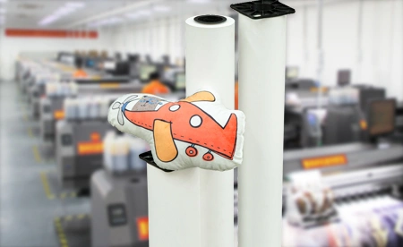 Sublimation Paper Rolls with Custom Printed Airplane-Shaped Pillow in Large-Scale Printing Factory