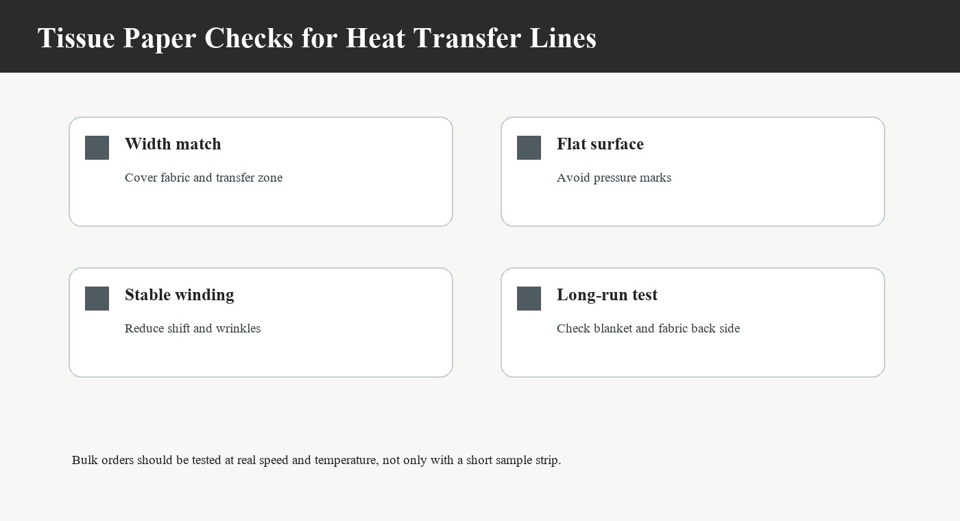 Tissue Paper Checks for Heat Transfer Lines