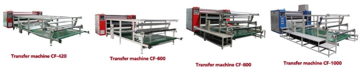 roll to roll calender heat transfer machine in production