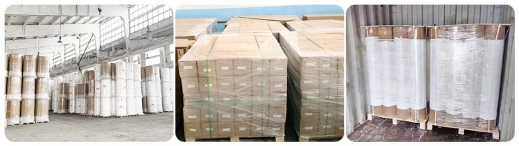 sublimation paper rolls packed with core caps