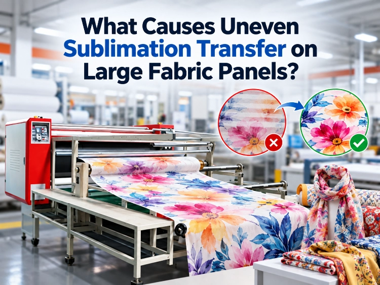 Qu’est-ce qui provoque un transfert par sublimation irrégulier sur les grands panneaux de tissu ?